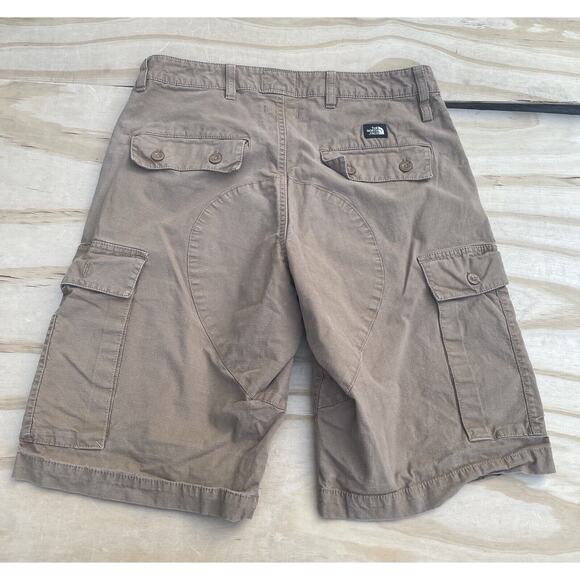 The North Face Men's Cargo Shorts Brown Olive Cotton Casual Camp Hiking‎ Large - Picture 4 of 4